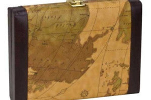 Backgammon 9" Vinyl Case with Old Map Design