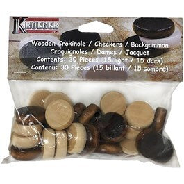 Wooden Crokinole/Checkers/Backgammon Buttons