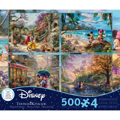 4 Pack 500 piece Thomas Kinkade Disney Dreams