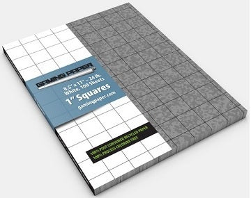 Gaming Paper: Cobblestone Singles 1" Square Grid