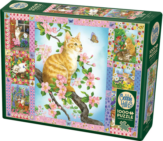 1000 Blossoms and Kittens Quilt