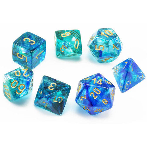 Nebula 7Pc Dice Oceanic/Gold Luminary