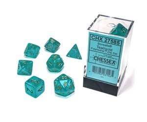 Borealis 7Pc Dice Teal/Gold