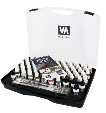 Vallejo Model Colour 72 Colours with Brushes Case