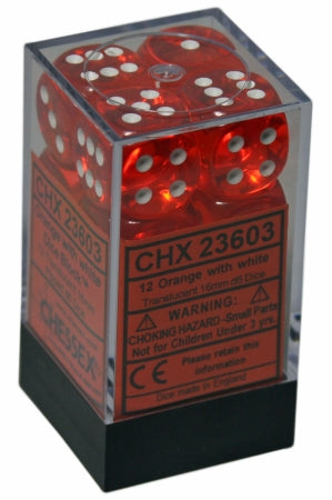 Translucent 16mm 12D6 Dice